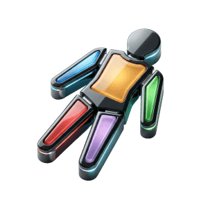 3D icon of a human body divided into five segments representing InBody 970 direct segmental measurement technology