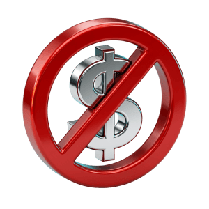 3D rendered zero cost icon representing no capital outlay for hosting Get Scanned