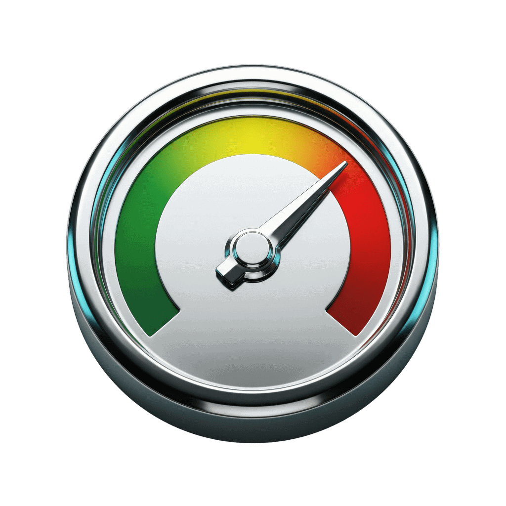 3D rendered gauge dial icon representing respiratory quotient measurement