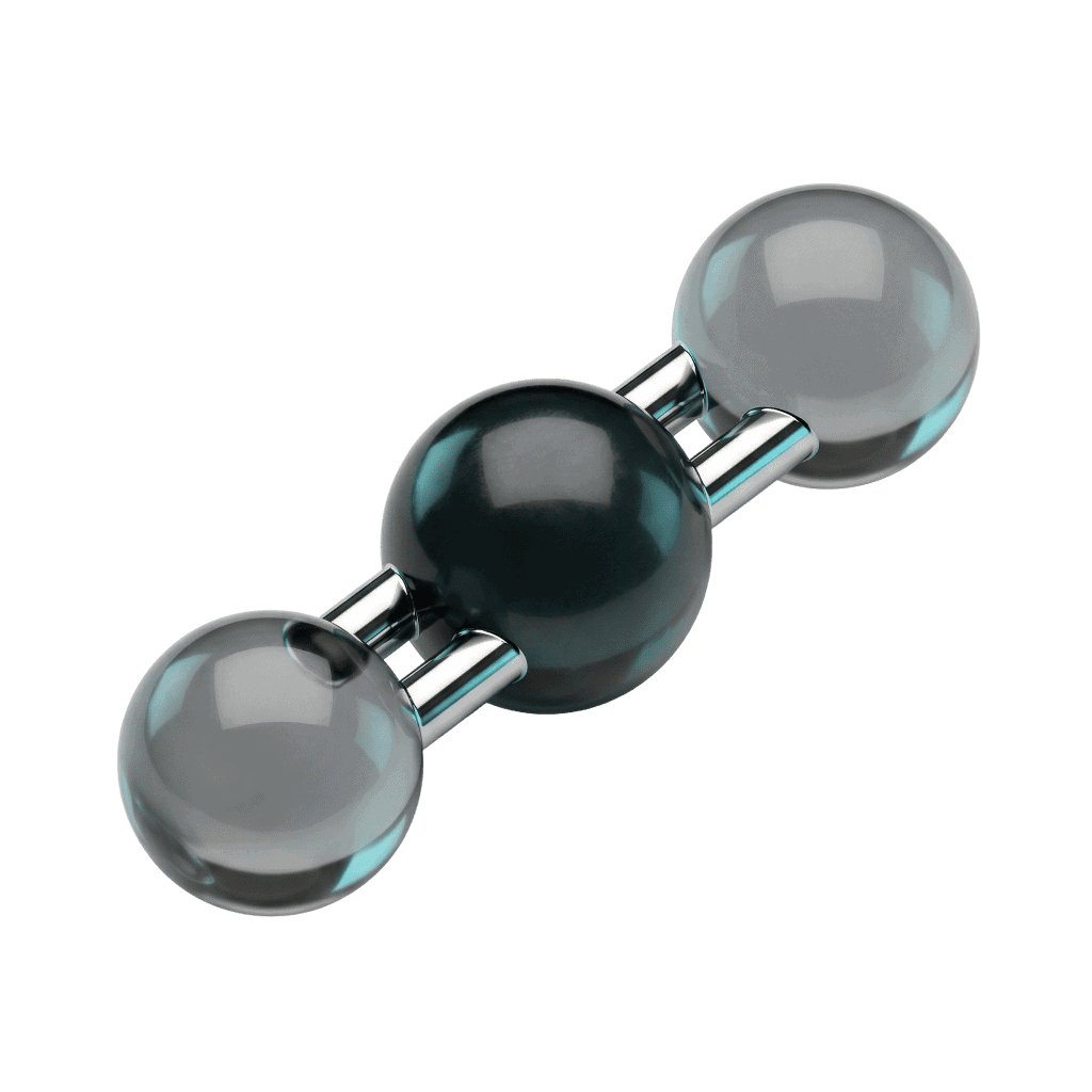 3D rendered carbon dioxide molecule icon representing carbon dioxide production measurement