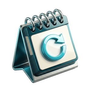 3D rendered recurring calendar icon representing ongoing corporate wellness programs