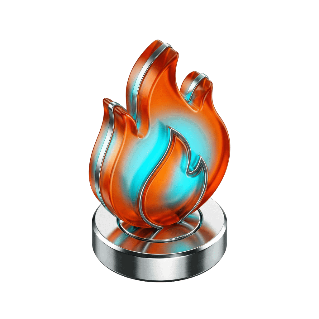 3D rendered flame icon representing resting energy expenditure