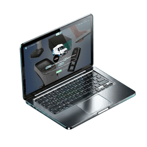 3d rendered icon of a laptop with the Get Scanned website on screen representing each host location having their own page on the site