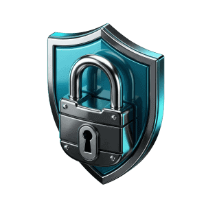 3D rendered padlock and shield icon representing confidential de-identified employee data