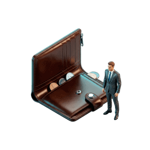 3D rendered wallet icon representing employee-funded workplace body composition scanning sessions